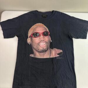 Dennis Rodman Vintage Color Changing Hair Shirt Mens Large Black 1990s Changes